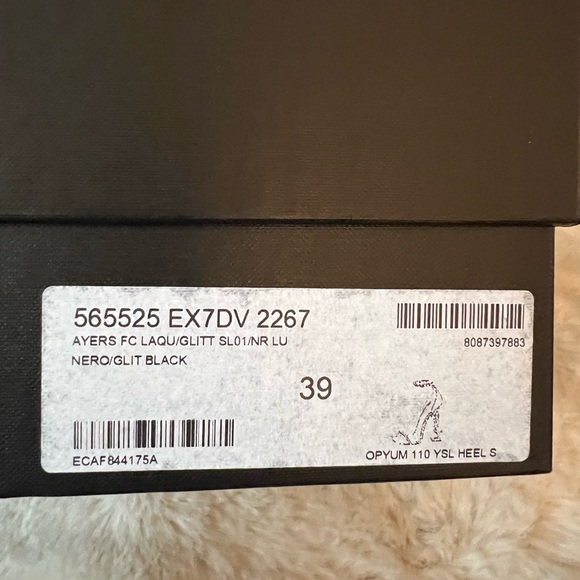 New Saint Laurent Opyum 110 black Glitter heels Sandals size 39 - Picture 9 of 10